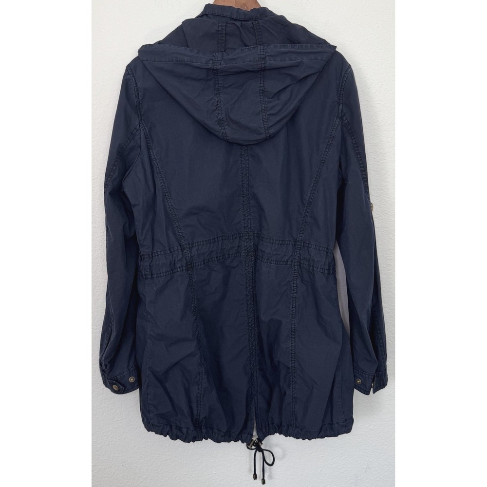 Levis Utility Jacket Woman Large Navy Hooded Zip Button Hiking Removable Hood - Picture 7 of 16